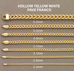 14K Yellow Gold Hollow Franco Chain – 3.9 mm, 28 in