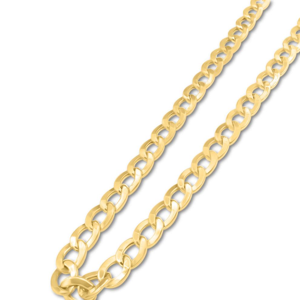 14K Gold- Hollow Cuban Link (Curb Cuban) Chain Fantastic Jewelry NYC