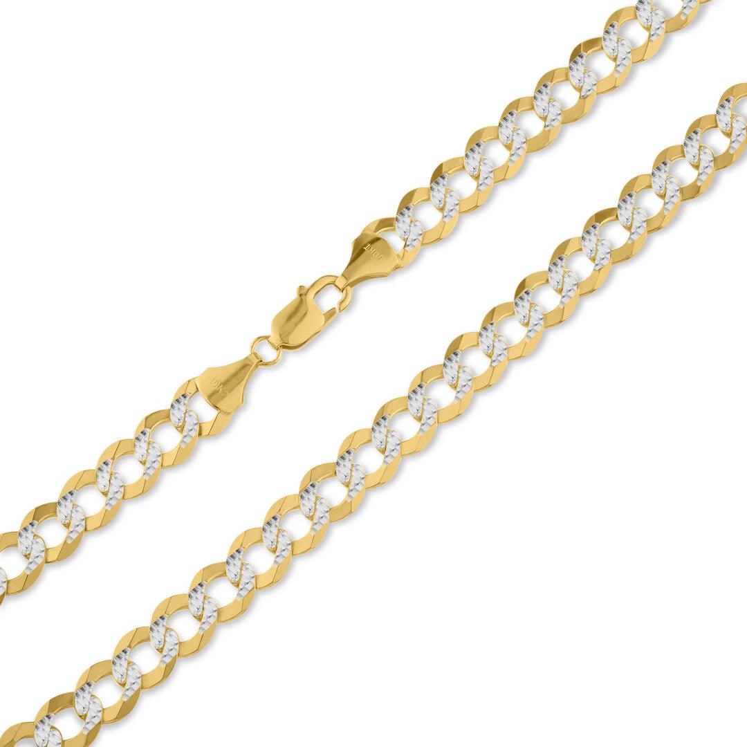 10K Gold Chain Hollow Cuban Link Diamond Cut (Pave) Fantastic Jewelry NYC