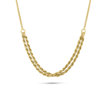 Gold Plated 925 Sterling Silver Curb Strand 1.7mm Rope Adjustable Necklace - ITN00171-GP SPI