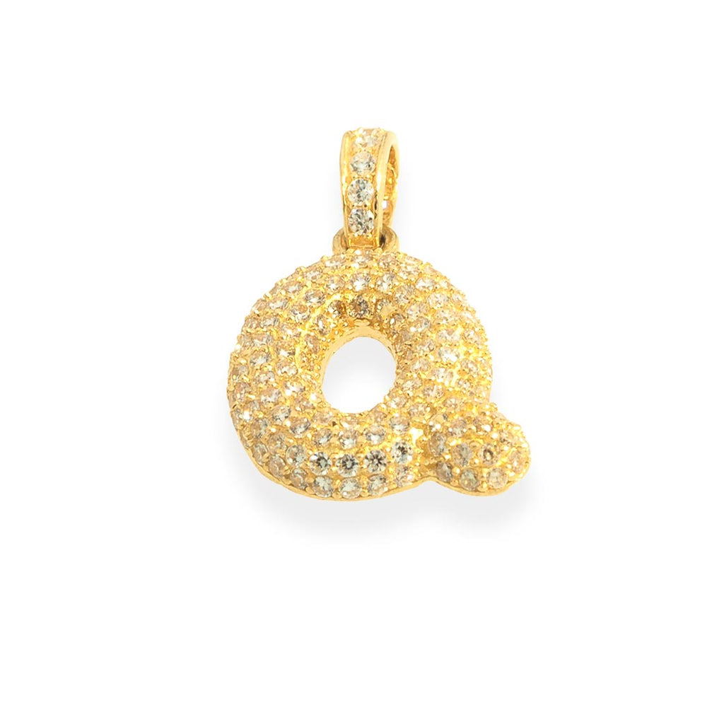 "Q" Pendant With 14K Gold