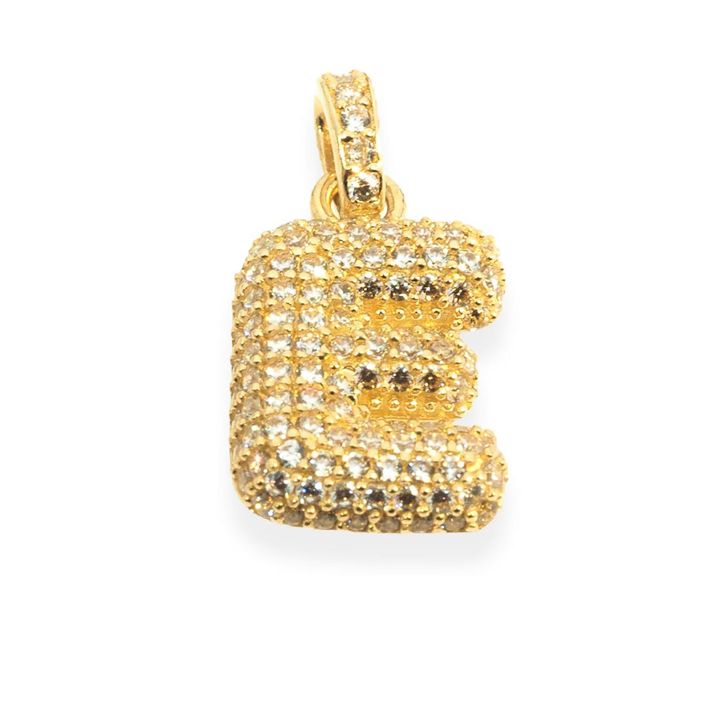 14K Gold "Letter E" Pendant