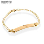 Brazalete ID Cuban Link infantil en oro amarillo de 14K con placa pulida