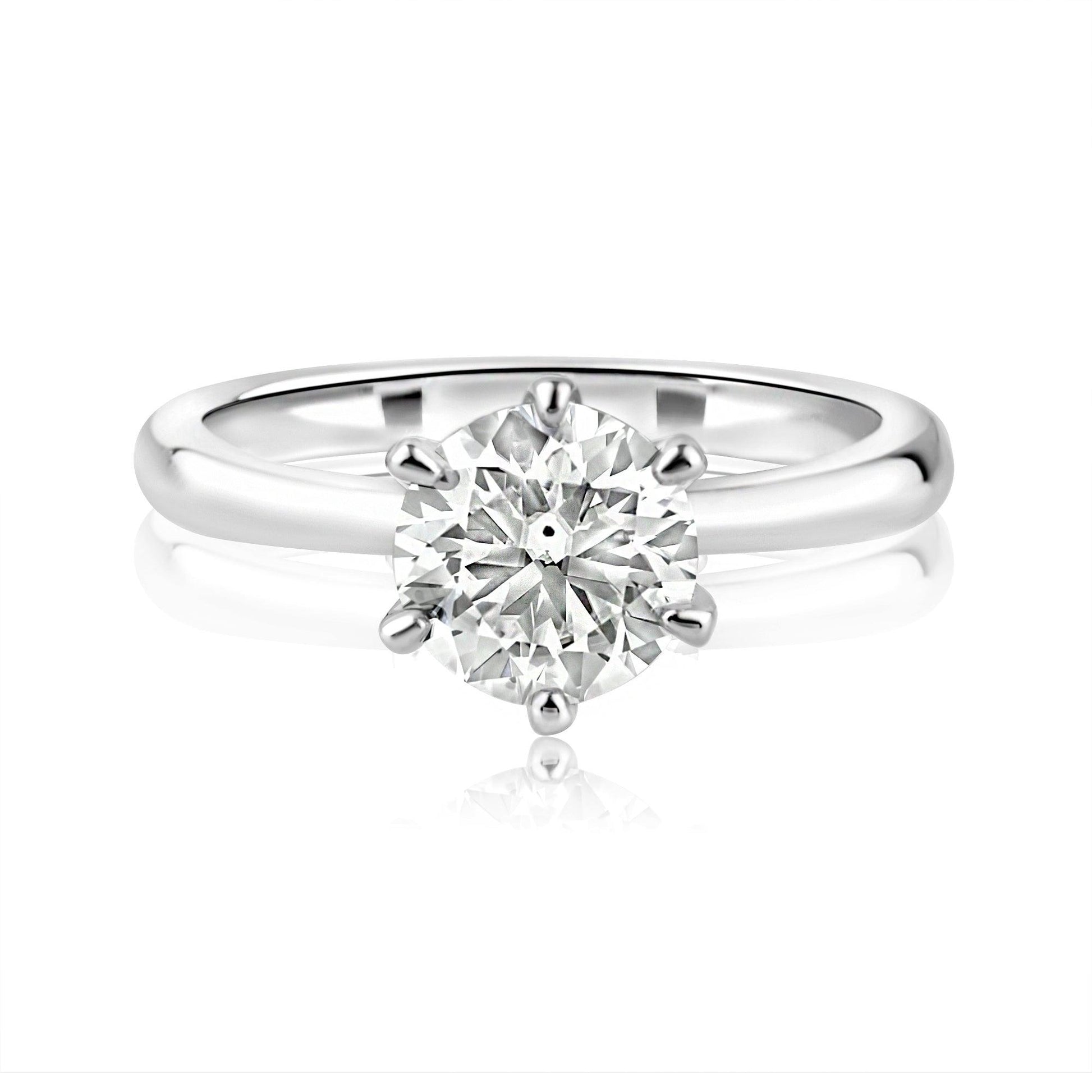Rhodium Plated 925 Sterling Silver 1 Carat Moissanite Ring - MBGR00001 SPI