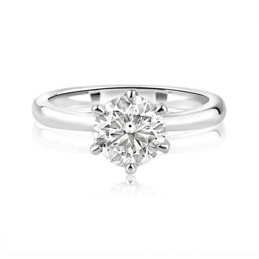 Rhodium Plated 925 Sterling Silver 1 Carat Moissanite Ring - MBGR00001 SPI