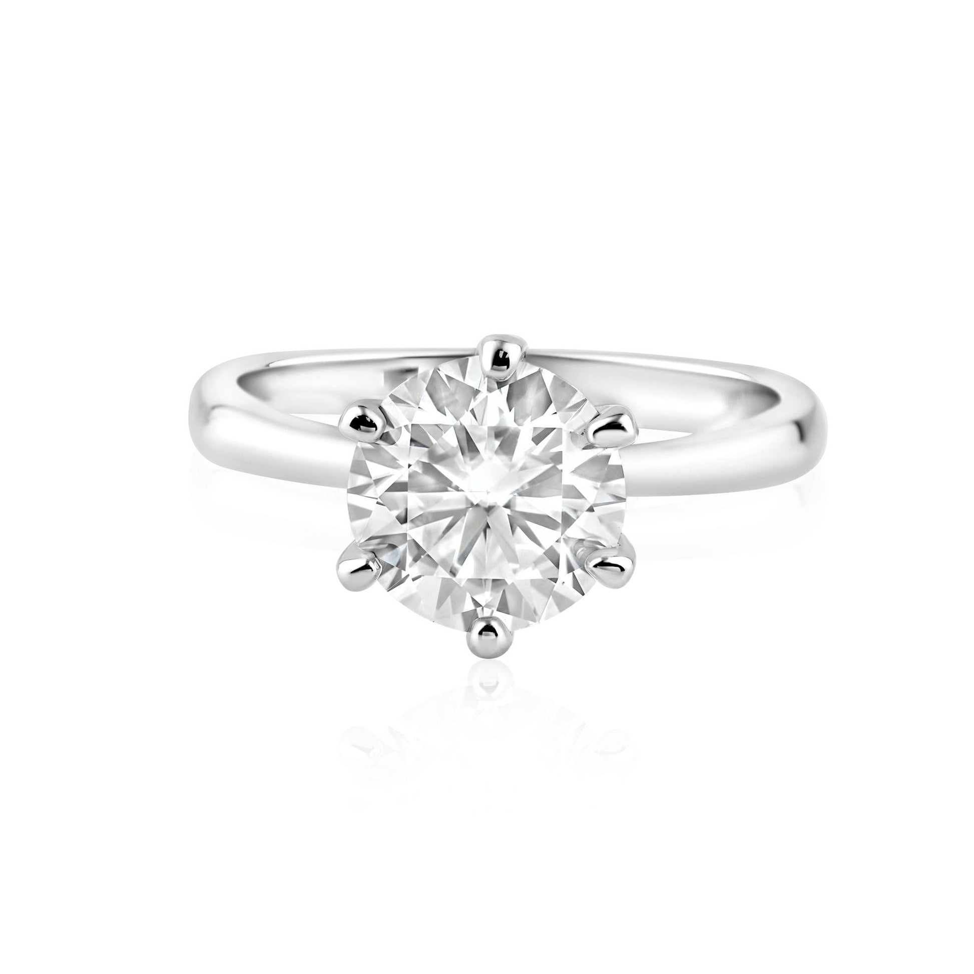Rhodium Plated 925 Sterling Silver 2 Carat Moissanite Ring - MBGR00002 SPI