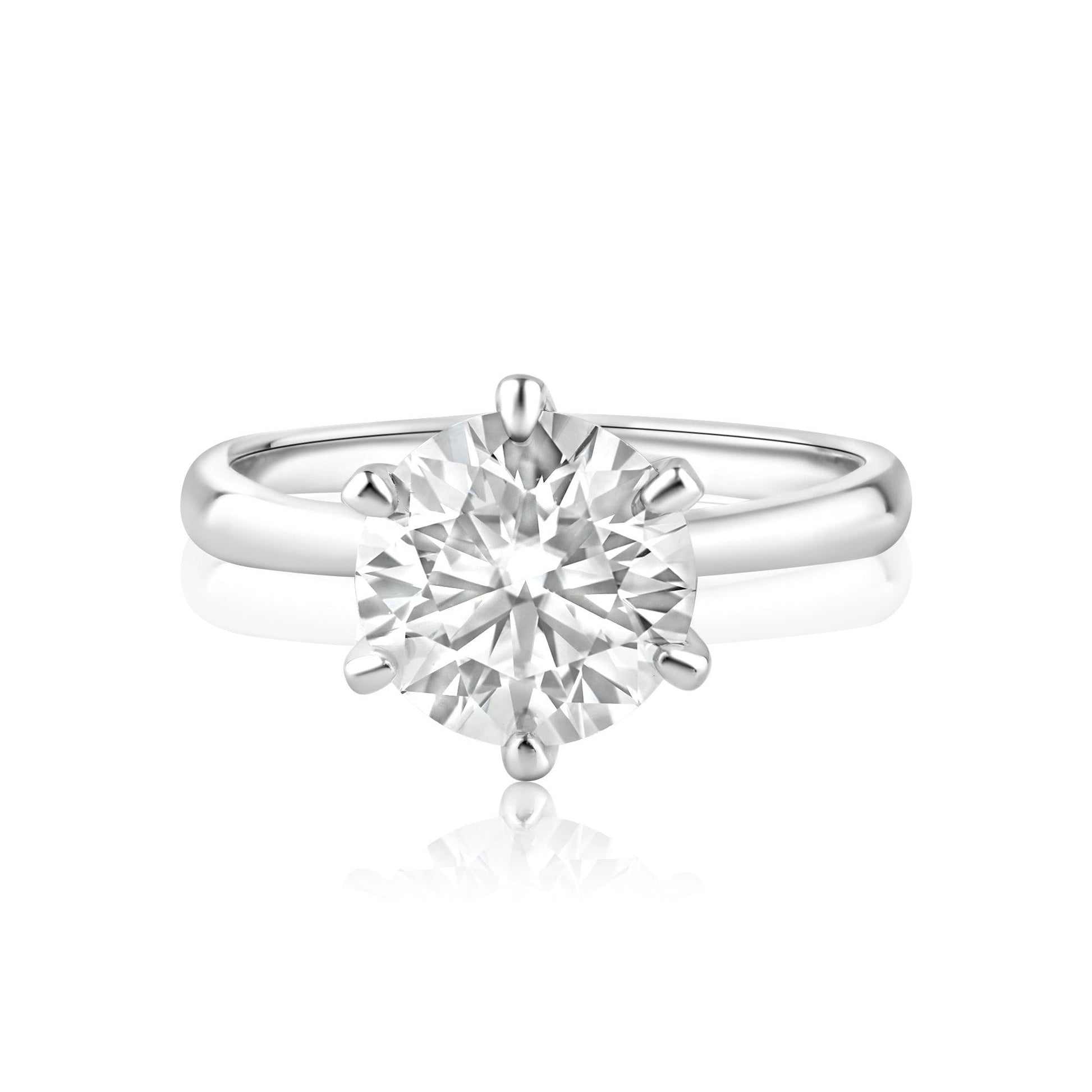 Rhodium Plated 925 Sterling Silver 3 Carat Moissanite Ring - MBGR00003 SPI