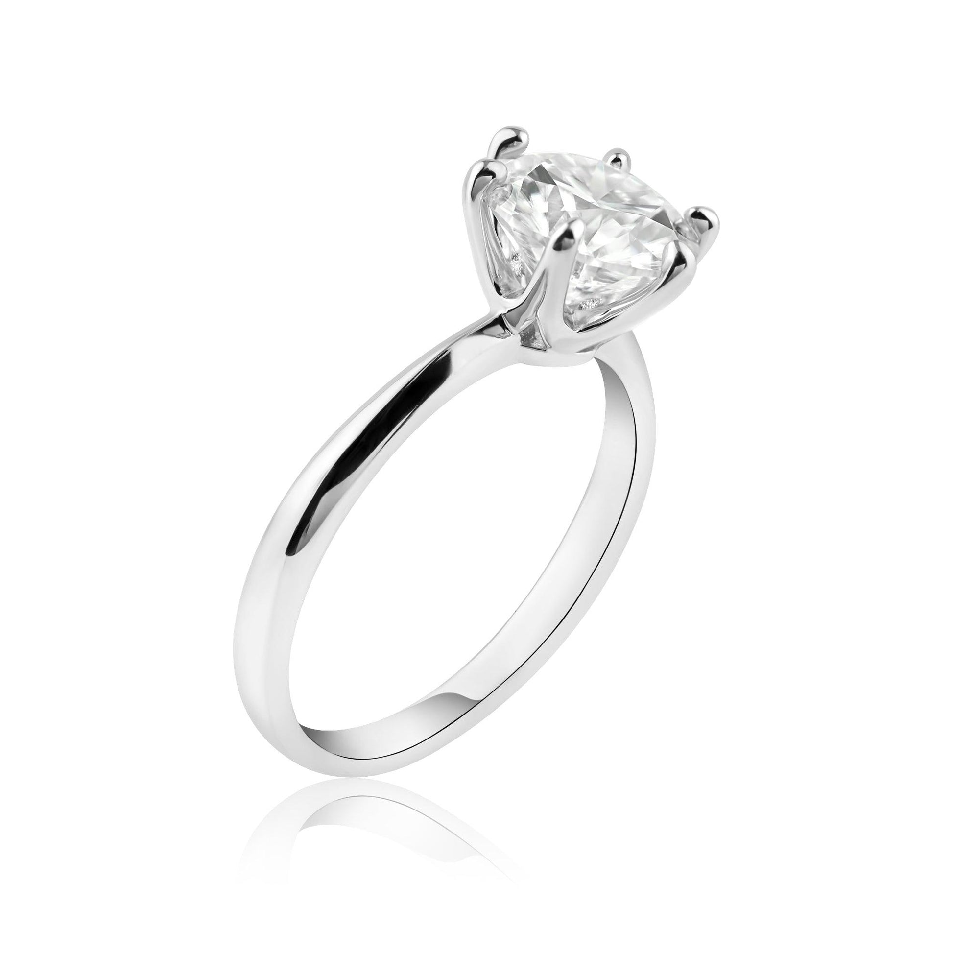 Rhodium Plated 925 Sterling Silver 3 Carat Moissanite Ring - MBGR00003 SPI
