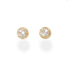 Micro Heart Shaped Diamond Stud Earrings in 10K Gold