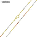 Multi Plated 925 Sterling Silver Tube 2 Brite Close FT 030 Chain 1.3mm - CH270 MUL