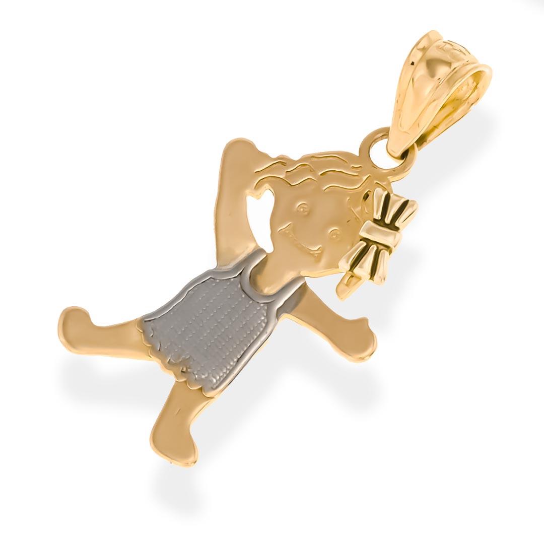 Real Gold 14K Little Girl  Pendant | 14K Gold