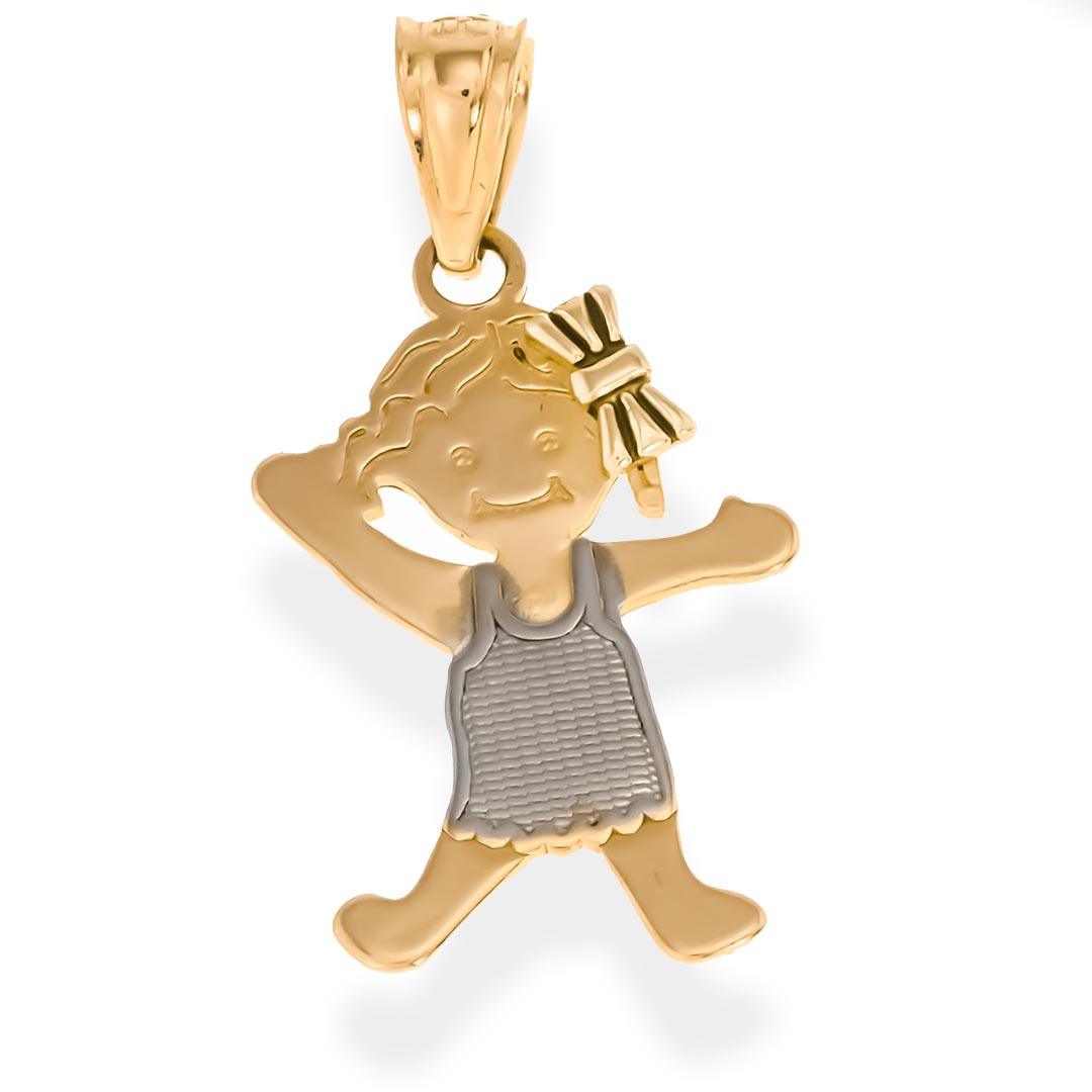 Real Gold 14K Little Girl  Pendant | 14K Gold