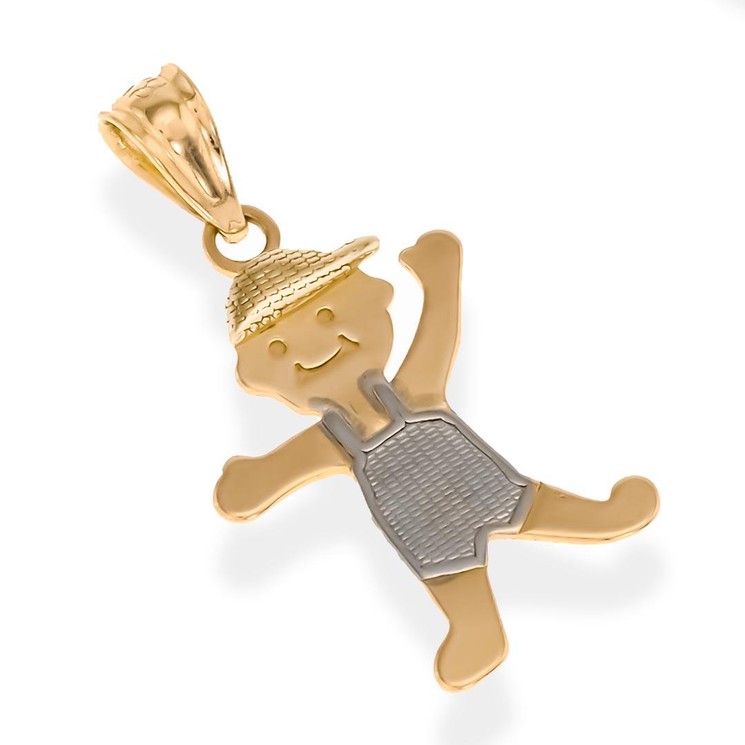 Real Gold 14K Little Boy Pendant | 14K Gold Fantastic Jewelry NYC