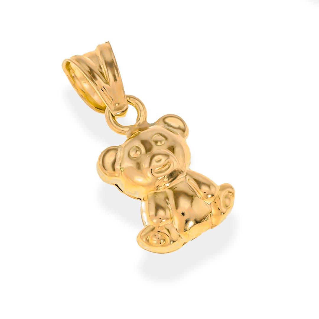 Real Gold 14K Tiny Teddy Bear Pendant | 14K Gold Fantastic Jewelry NYC