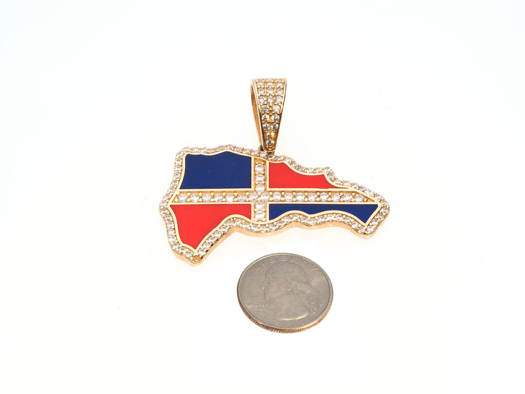 Dominican Republic Map-Flag Pendant