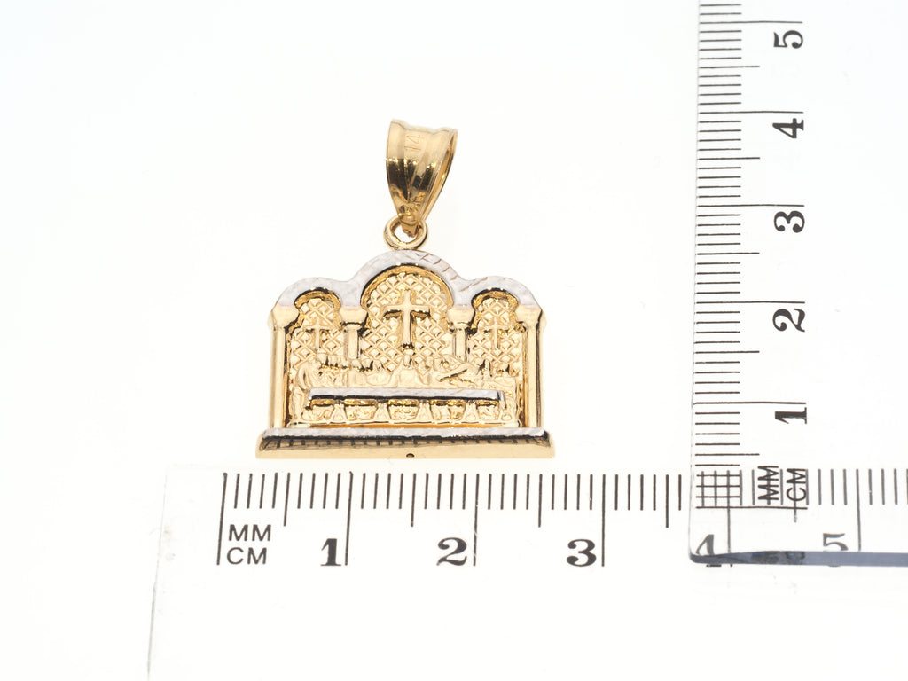 Square The Last Supper Pendant | 14K Gold