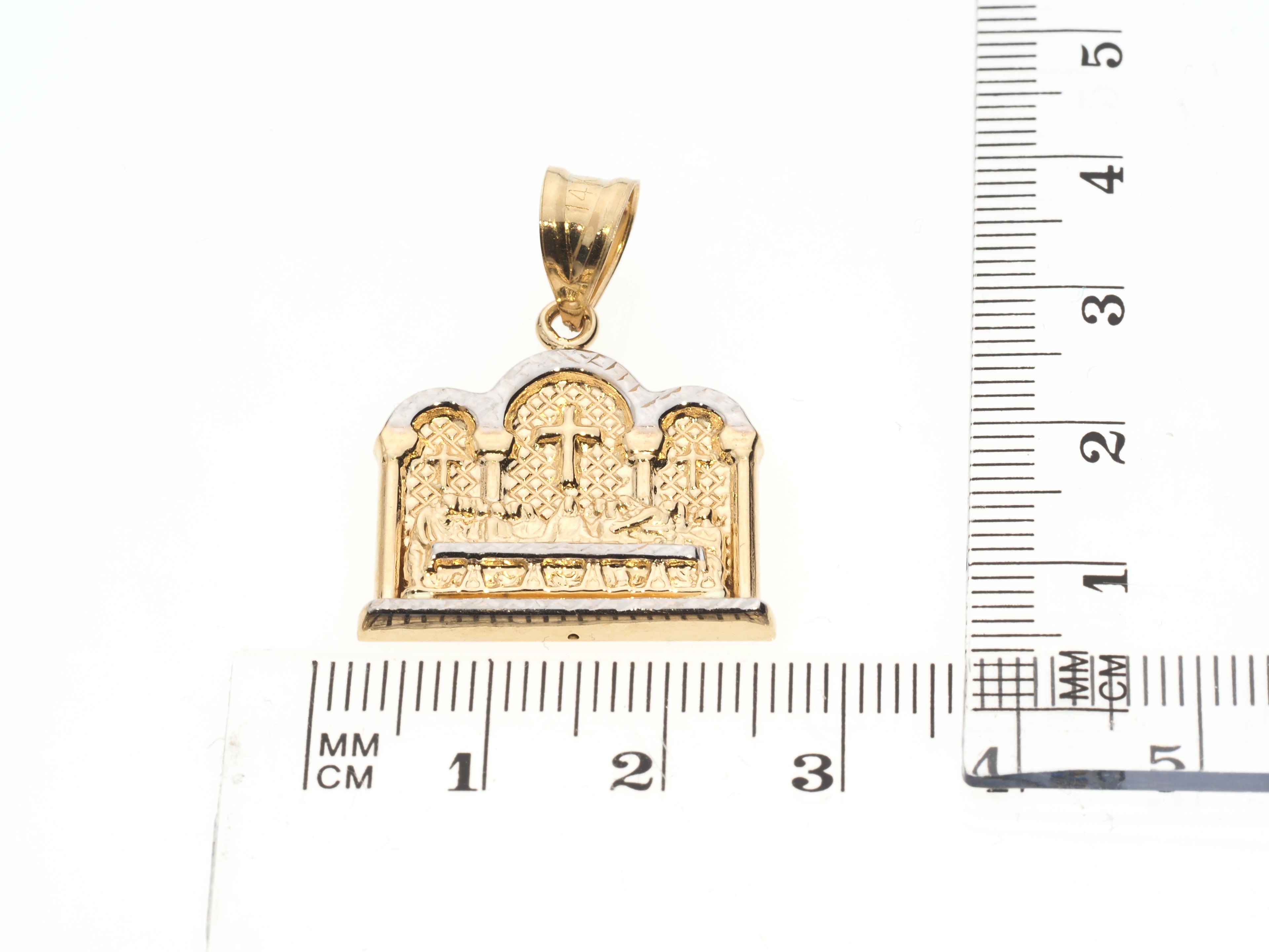 Square The Last Supper Pendant | 14K Gold