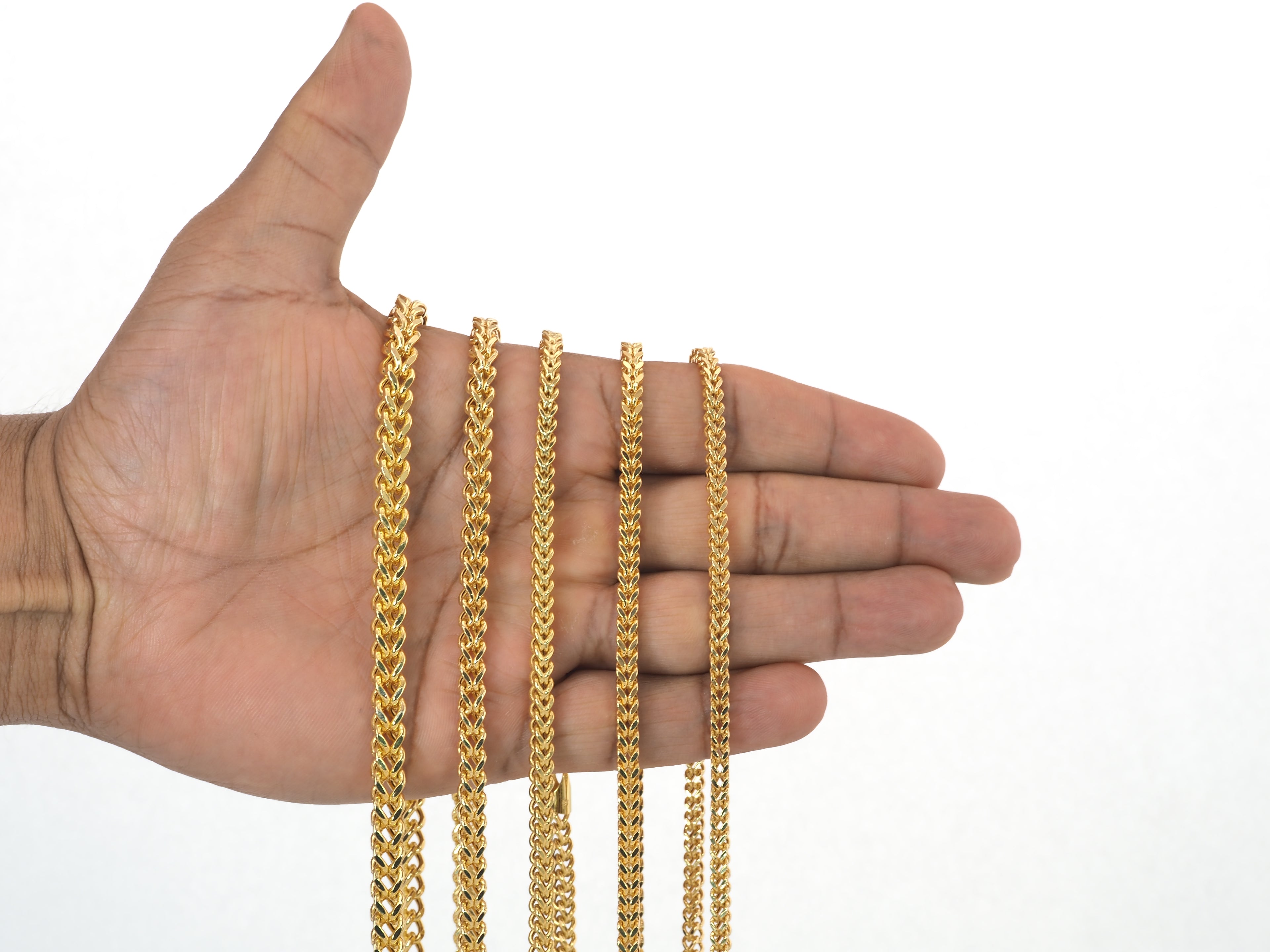 14K Yellow Gold Hollow Franco Chain – 3.9 mm, 28 in