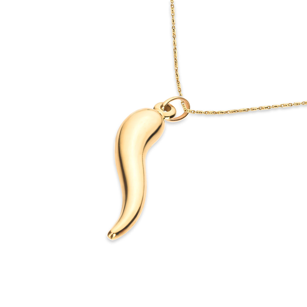 14K Gold Cornicello Italian Horn Pendant