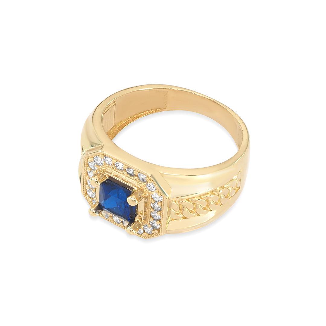 Rectangular Synthetic Blue Sapphire Ring