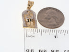 14K Gold Two-Tone Diamond-Cut Jesus Face Pendant