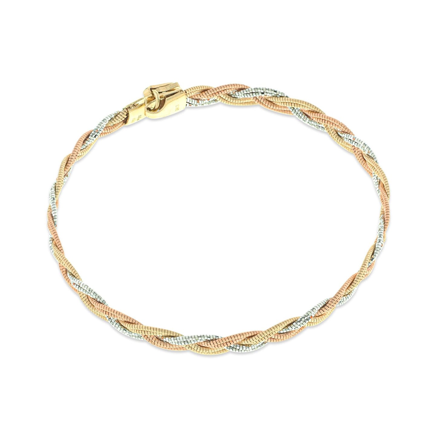 Tri-Color Fancy  Bracelet 14K Gold