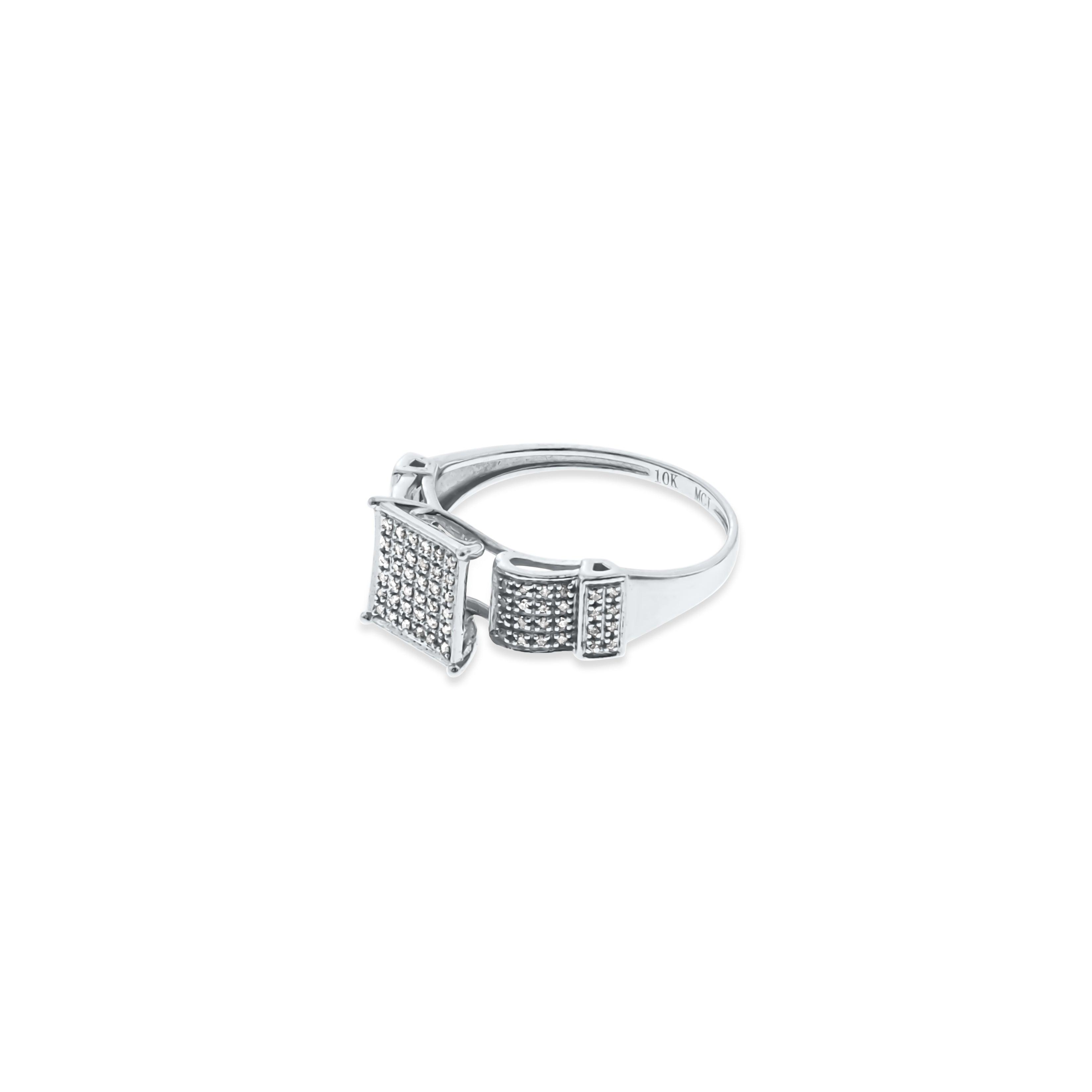 White Gold Round Cut Pave CZ Engagement Fashion Ring| 10K Gold With Cz Fantastic Jewelry NYC
