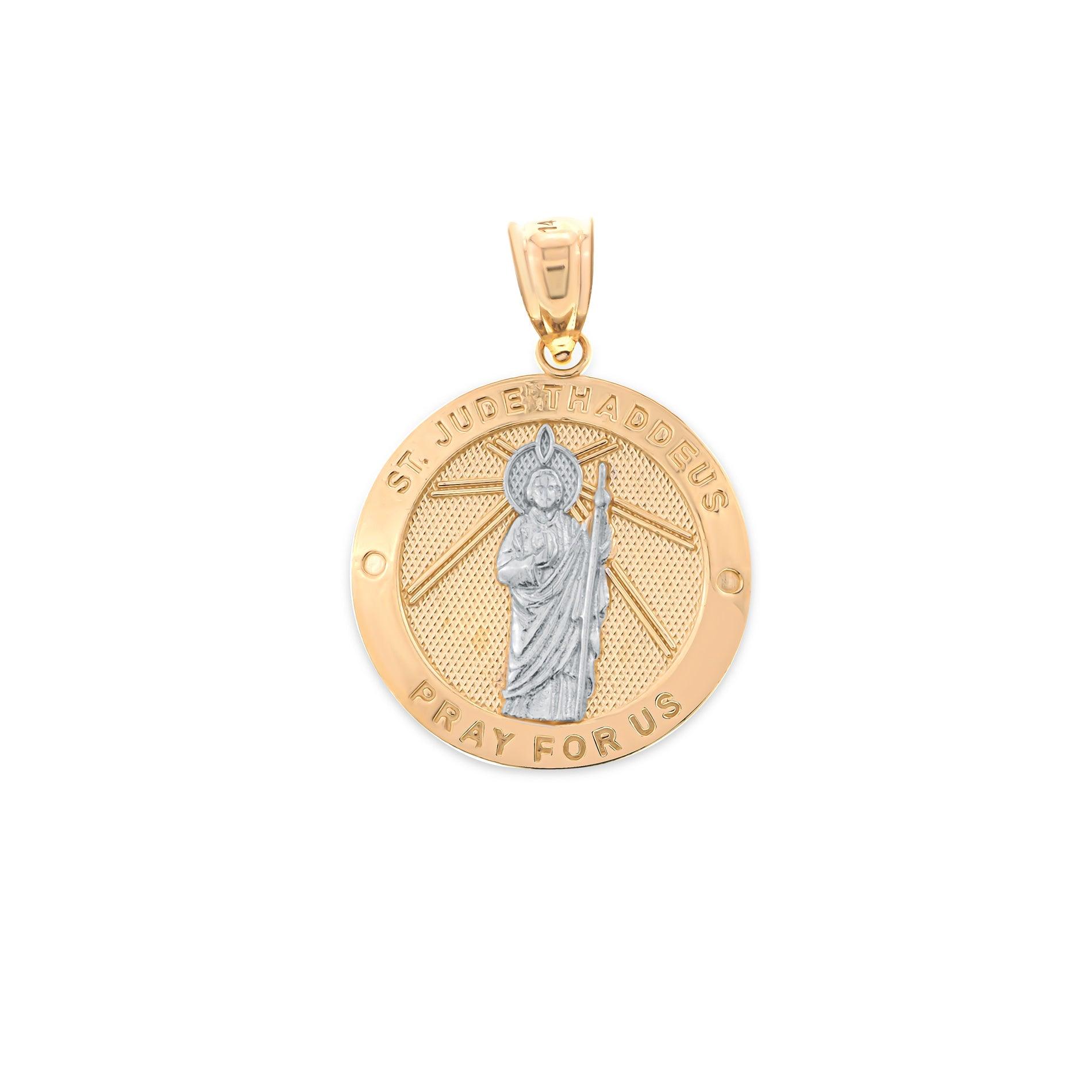Saint Judas Round Pendant | 14K Gold Fantastic Jewelry NYC