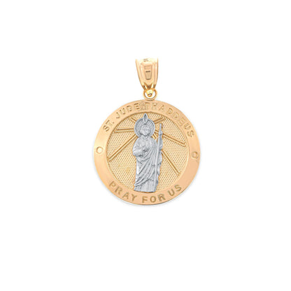 Saint Judas Round Pendant | 14K Gold