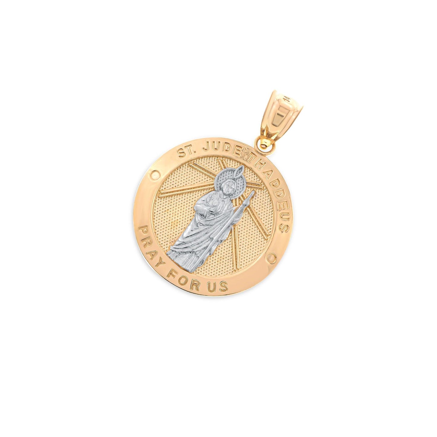 Saint Judas Round Pendant | 14K Gold