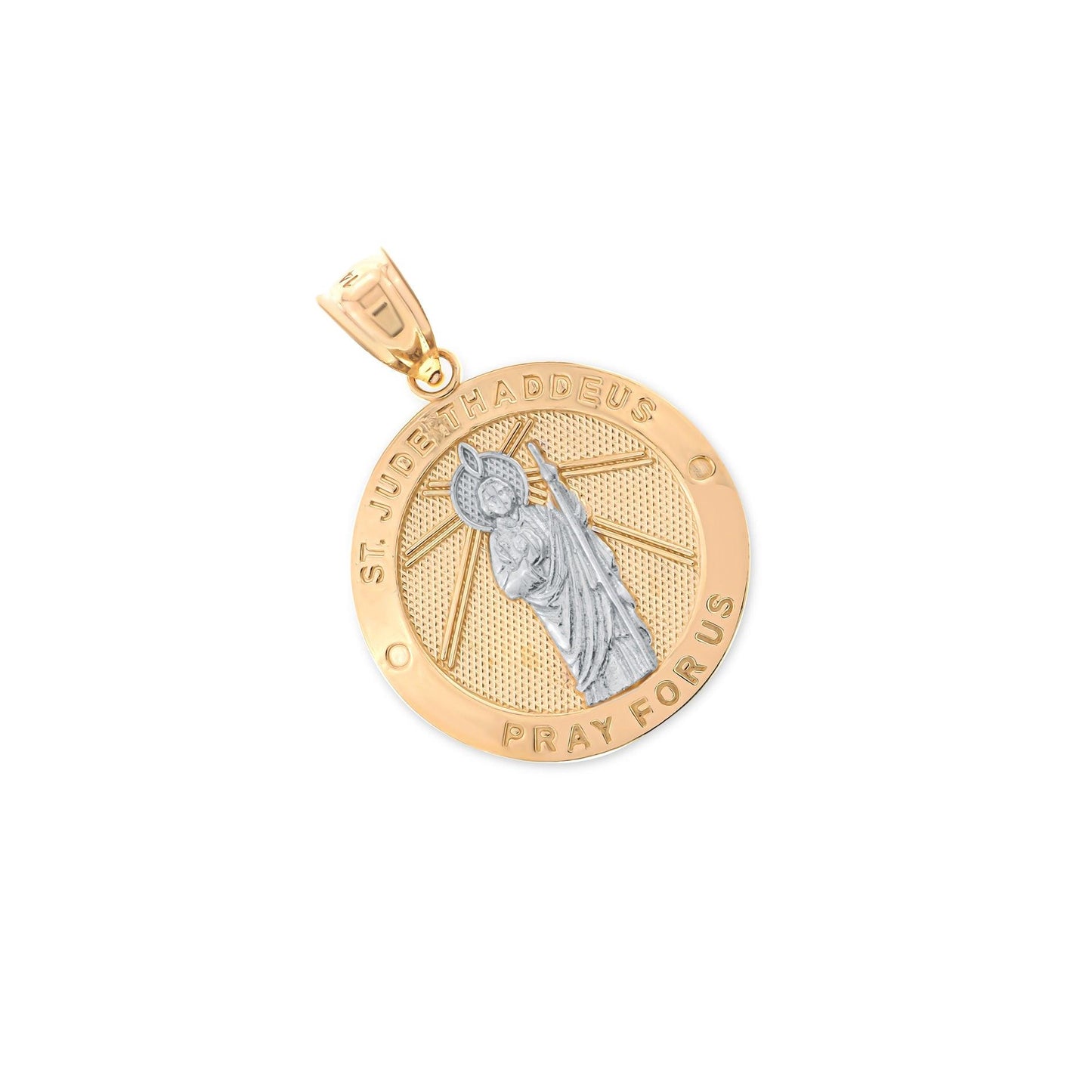 Saint Judas Round Pendant | 14K Gold