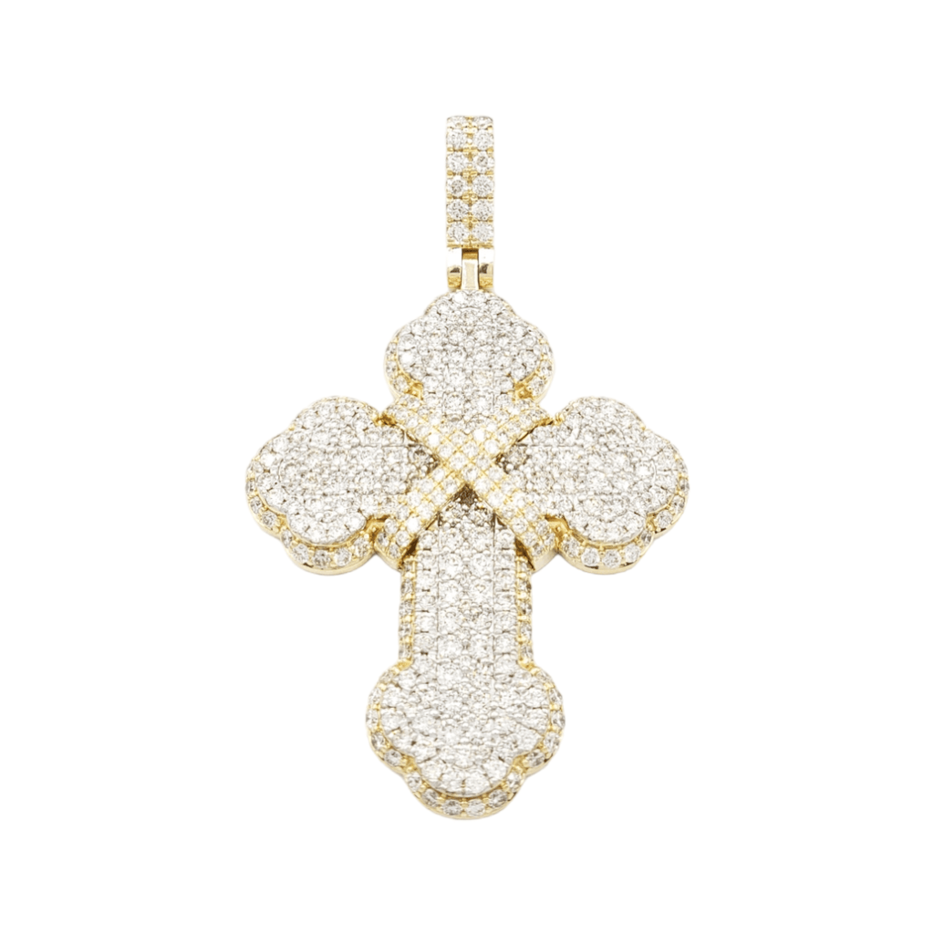14k Chrome Diamond Cross With 3.63 Carats Of Diamonds #26320 Fantastic Jewelry NYC