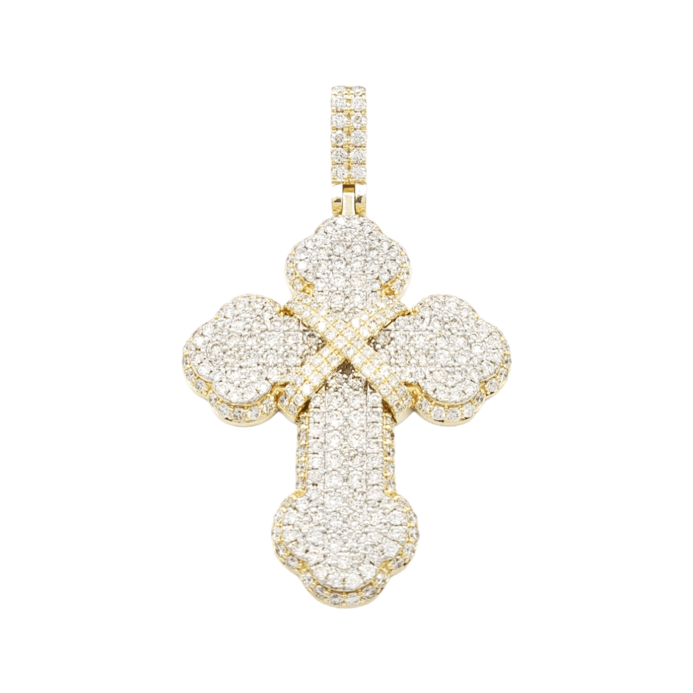 14k Chrome Diamond Cross With 3.63 Carats Of Diamonds #26320 Fantastic Jewelry NYC