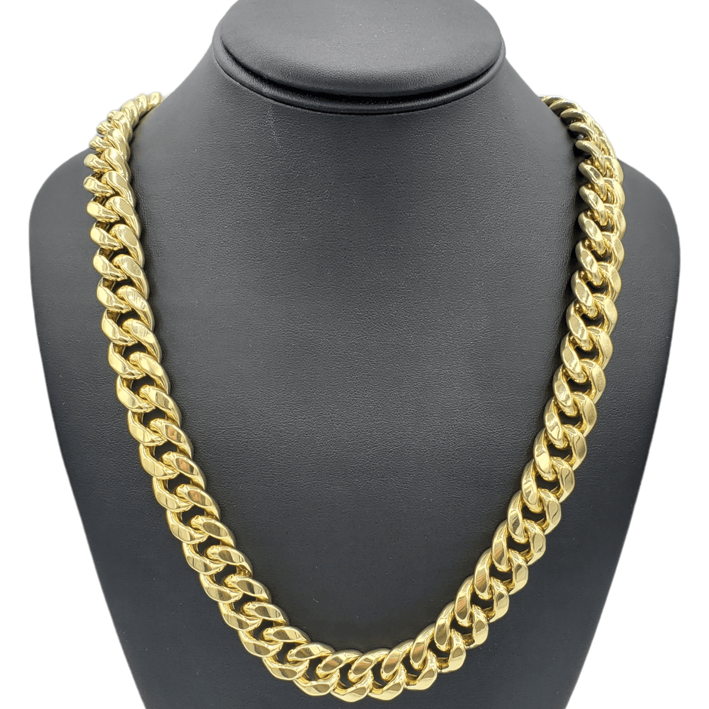 Mens  Semi Solid Miami Cuban Link Chain 10K/14K Yellow Gold