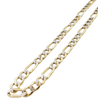 14K Gold- Hollow Figaro Diamond Cut (Pave) Chain Fantastic NYC