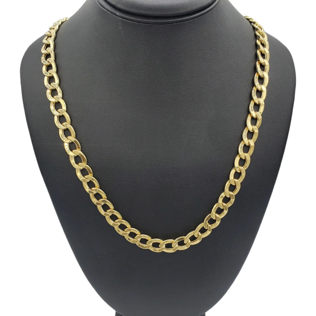 14K Gold - Hollow Cuban Link (Curb Cuban) Chain