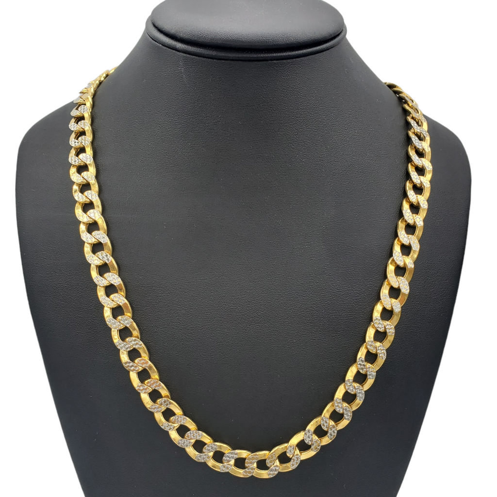 10K Gold- Hollow Cuban Link Diamond Cut (Pave) Chain Fantastic NYC