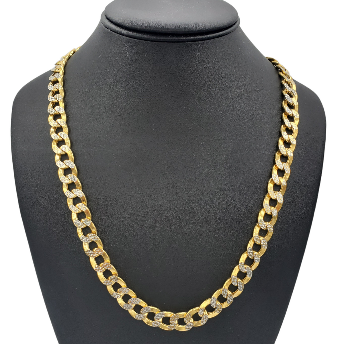 10K Gold- Hollow Cuban Link Diamond Cut (Pave) Chain Fantastic NYC