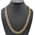 10K Gold- Hollow Cuban Link Diamond Cut (Pave) Chain Fantastic NYC
