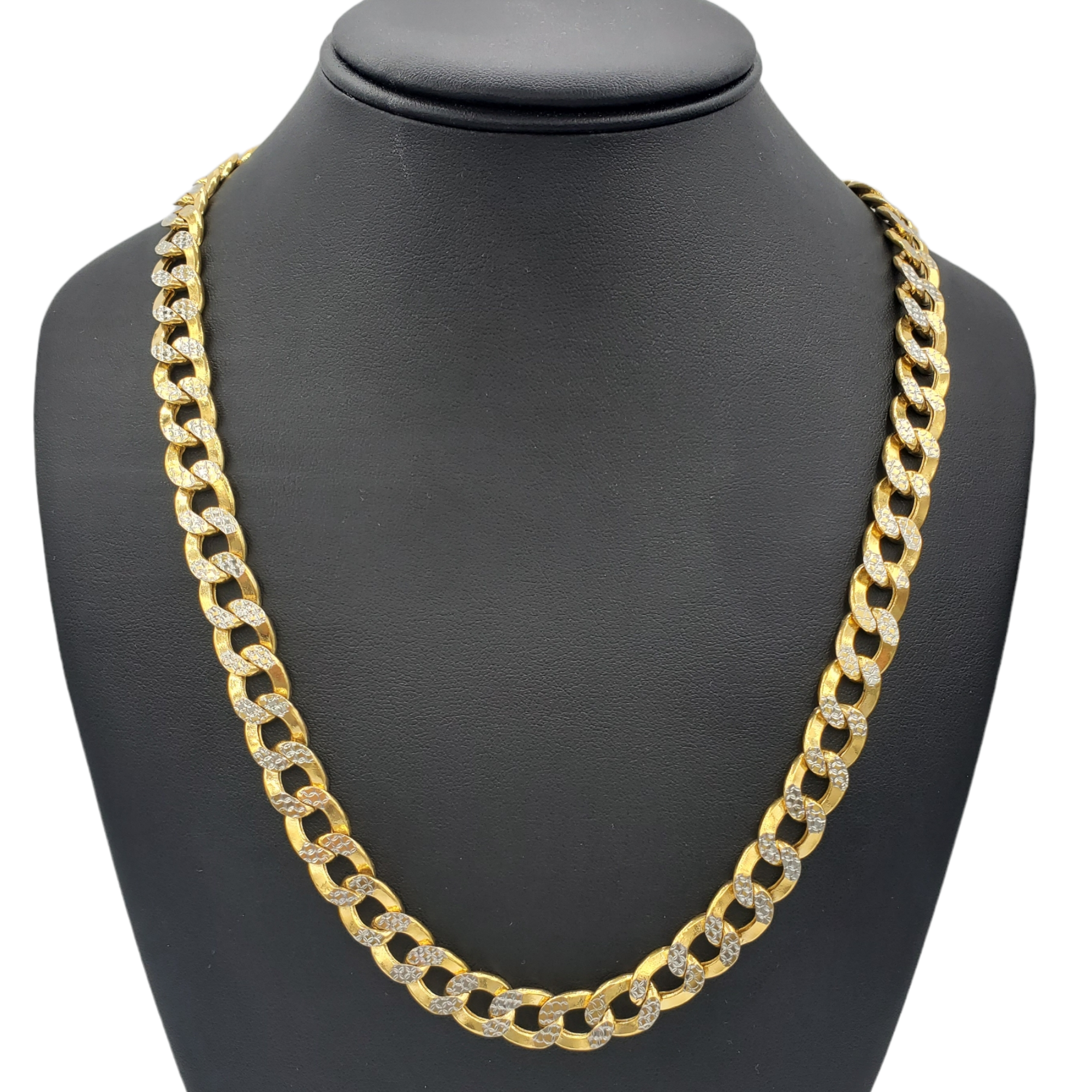 10K Gold- Hollow Cuban Link Diamond Cut (Pave) Chain Fantastic NYC