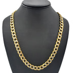 10K Gold- Hollow Cuban Link Diamond Cut (Pave) Chain