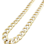 10K Gold- Hollow Cuban Link Diamond Cut (Pave) Chain