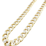 10K Gold- Hollow Cuban Link Diamond Cut (Pave) Chain