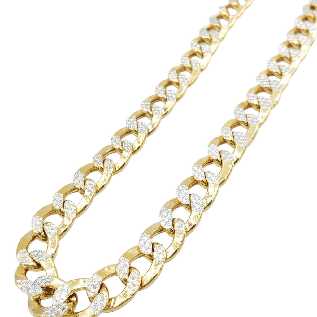 10K Gold- Hollow Cuban Link Diamond Cut (Pave) Chain Fantastic NYC