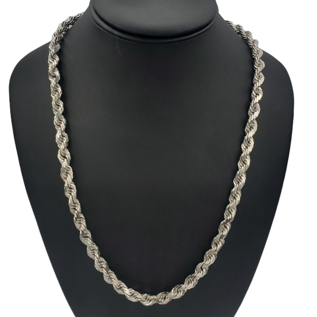 14K Gold- Solid Rope Chain (White Gold) Fantastic NYC