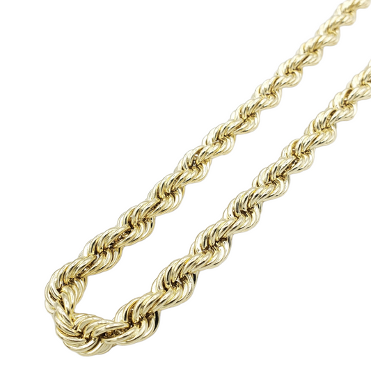 Gold Chain - Mens Hollow Rope Chain 10K/14K Gold