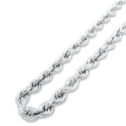 10K Gold- Solid Rope Chain (White Gold)