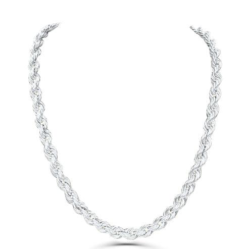 10K Gold- Solid Rope Chain (White Gold)