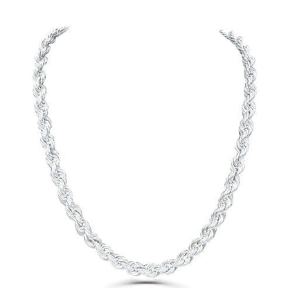 10K Gold- Solid Rope Chain (White Gold)