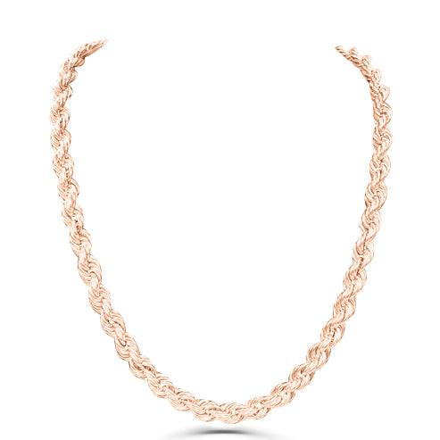 10K Gold- Solid Rope Chain (Rose Gold) Fantastic Jewelry NYC